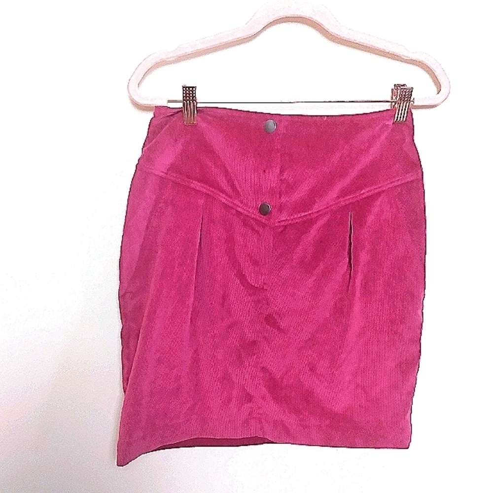 Rebecca Minkoff Magenta Pink Corduroy Pencil Mini Skirt Size 2